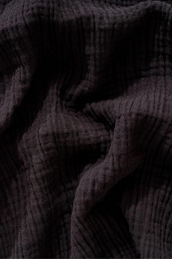 Muslin Blanket - Pure 100% Turkish Cotton Airy Soft Light Versatile Gauze Throw Blanket for Bed, Couch, Sofa (Black, California King Size (95" x 125" inch))