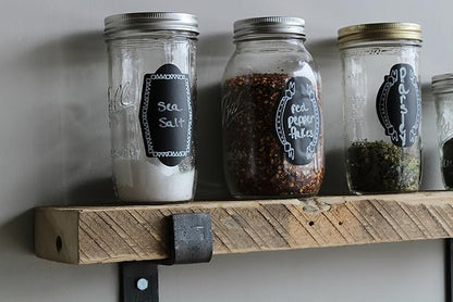 Urban Legacy Accent Shelves | Reclaimed Barn Plank | Set of 2 with Full Brackets (Natural, 30" x 4.5" x 2")
