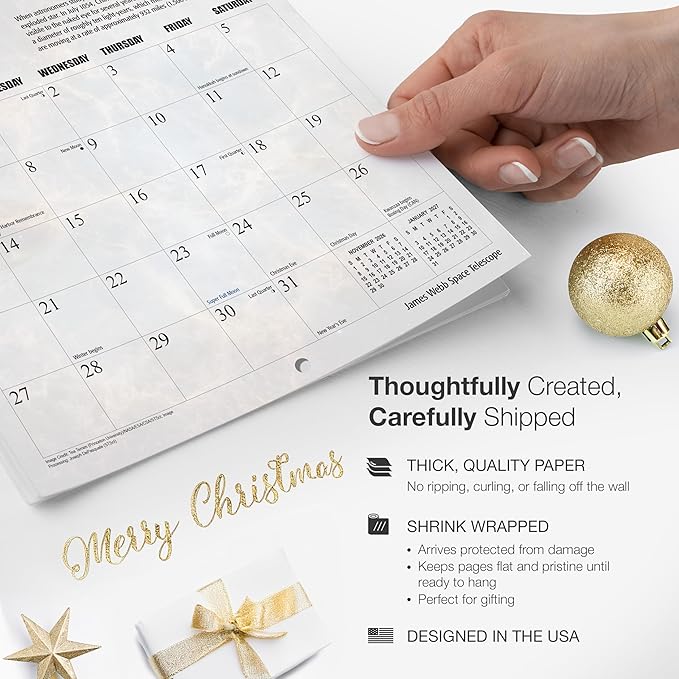 RED EMBER James Webb Space Telescope 2026 Mini Wall Calendar 12 Month | 7" x 14" Open | Thick & Sturdy Paper | Holiday Gift | Science Space Calendar 2026