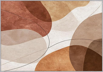Boho Abstract Rug, 5x7 Area Rugs Geometric Line Minimalist Pattern for Living Room, Bedroom, Boho Abstract Home Decor Accessories Indoor Carpet, Non Slip & Machine Washable