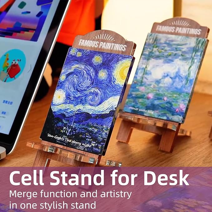 Creative Masterpiece Painting Board Phone Stand for Stylish Desktop Display – Complete Set of Acrylic Decorations, Ideal Gift Option! (Transparent - Motivational Message)