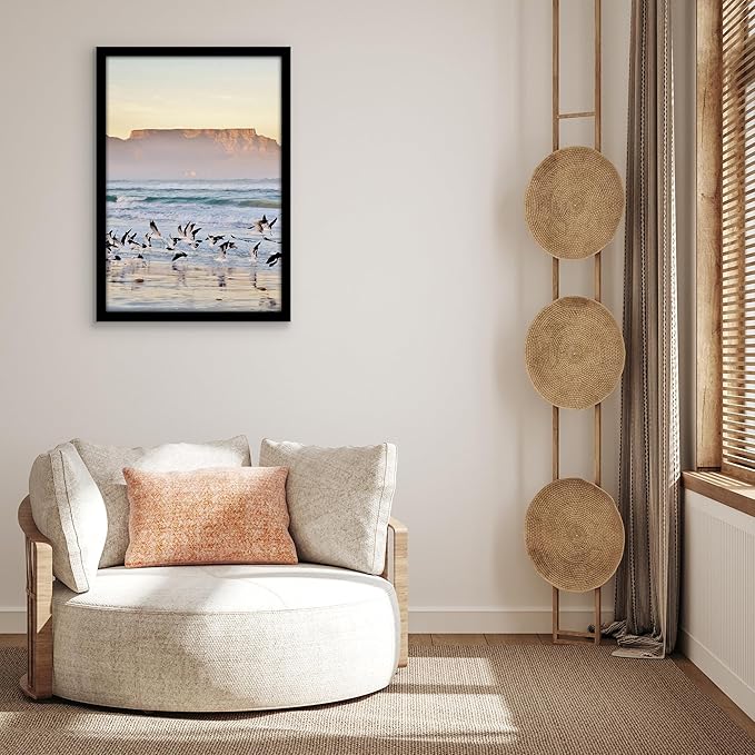 Americanflat 22x32 Poster Frame with Polished Plexiglass - Black Picture Frame - Wide Photo Frames Made of Engineered Wood for Vertical or Horizontal Wall Display - Epic Collection - Black