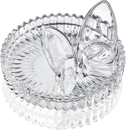 H&D HYALINE & DORA 4 Inch Butterfly Ring Holder Dish Butterfly Gifts for Women Glass Rings Tray Wedding Ring Holder Engagement Gifts