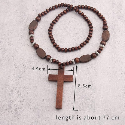 Leather Necklace for Women Boho Choker Necklace Long Cord Leather Pendant Bohemian Neckalce Vintage Alloy Pendant Leather Rope Necklace Wooden Necklaces for Women