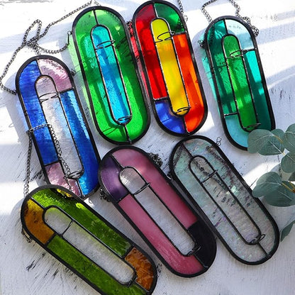 LITMIND Stained Glass Hydroponic Plants Propagation Station, Hanging Planter Terrarium - Perfect for Home & Garden Decor, Includes 2 Glass Propagation Tube