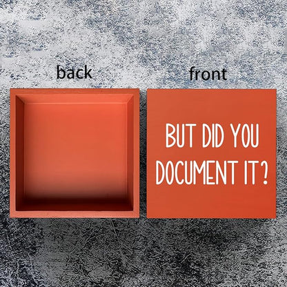 Halloween Office Desk Decorations - But Did You Document Sign, Work Gifts for Accountant HR Boss Employee Coworker, Cubicle Shelf Table Decor