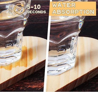 12 Pieces Unfinished Wood Coasters, GOH DODD 4 Inch Wooden Blanks with Non-Slip Pads for Laser Engraving Wood Burning Staining Painting Decoupage Housewarming Gifts Wedding Crafts Education, Heart