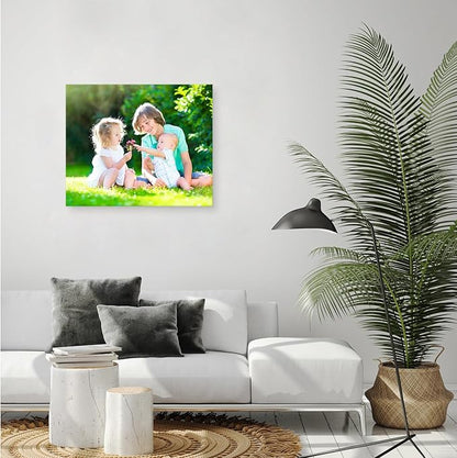 YYYYHPP Canvas Prints with Your Photos, Personalized Photo to Canvas Wall Art,Canvas Printing for Wedding, Family, Baby, Pets, Home Office Decor, Wrapped Frame 24"x20"
