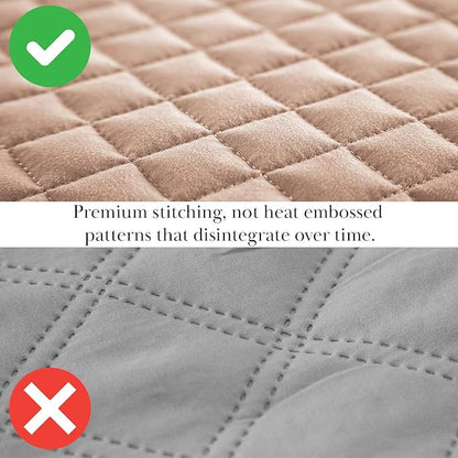 Southshore Fine Living, Inc. Twin Quilt Bedding Set, Stitched Soft Brushed Microfiber Blush Pink Quilt, Twin Coverlet Bedspread, Wrinkle & Pet Hair Resistant Bedding, Easy Care, 1 Pillow Sham, Blush