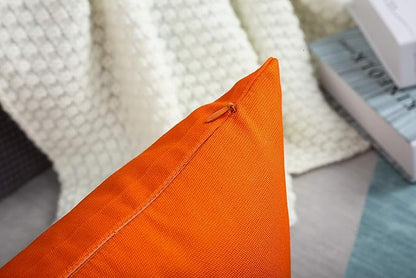 TangDepot Handmade Decorative Solid 100% Cotton Canvas Throw Pillow Covers/Pillow Shams, (16"x16", Orange)