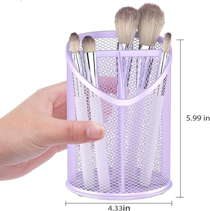 2 Pack Pen Holder Mesh Round Pencil (Purple)