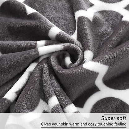 Viviland Geometry Throw Blanket - 280GSM Lightweight Soft Fuzzy Cozy Plush Blankets Throw Blanket for Couch Sofa Bed, 50x60 inches