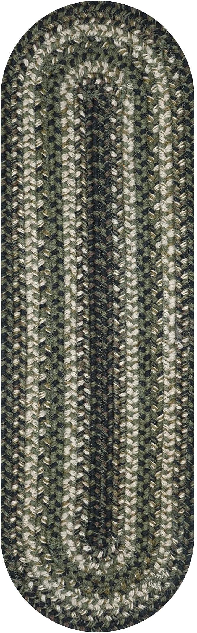 Homespice Pinecone Jute Braided Table Runner, Country Rustic Decor, Set of 2, Green Oval 8x28 - Rich Colors, Easy to Clean, Durable and Protects Furniture
