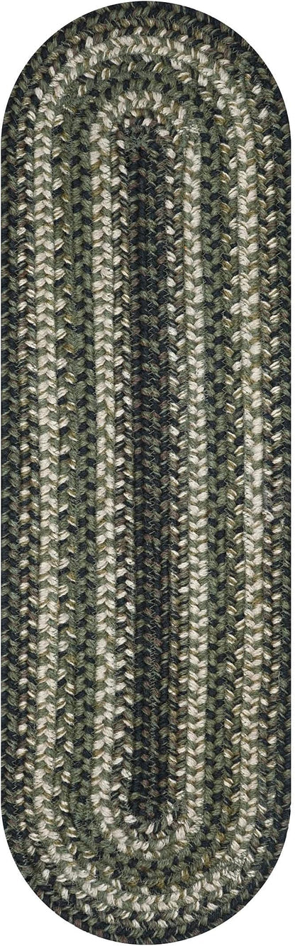 Homespice Pinecone Jute Braided Table Runner, Country Rustic Decor, Set of 2, Green Oval 8x28 - Rich Colors, Easy to Clean, Durable and Protects Furniture