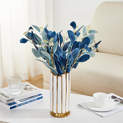 White Ceramic Flower Vase, Modern Home Decor, Large for Pampas Grass