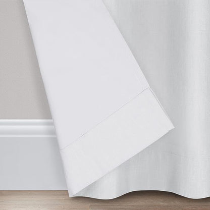 Eclipse Kendall Solid Textured Blackout Thermal Insulated Lining Grommet Window Curtain for Bedroom (1 Panel), 42 in x 54 in, White
