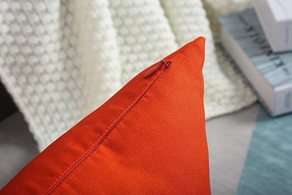 TangDepot Handmade Decorative Solid 100% Cotton Canvas Throw Pillow Covers/Cushion Covers, 45 Colors Available - (16" x16" , Deep Orange, 2 Count (Pack of 1))