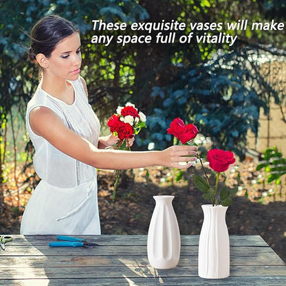 5'' White Ceramic Bud Vases Set of 10,Small Vases in Bulk for Flowers,Mini Vases for Centerpieces,Modern for Floral and Pampas Grass,Boho for Wedding,Party,Table Home Decor