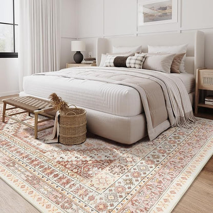 zesthome 6x9 Area Rug, Super Soft Washable Rugs for Living Room, Non-Slip Stain Resistant Vintage Rugs, Ultra-Thin Large Area Rugs