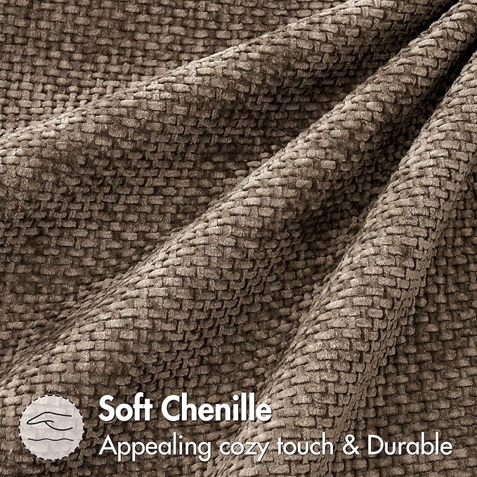 MIULEE Pack of 2 Couch Throw Pillow Covers 18x18 Inch Brown Boho Accent Decorative Pillow Covers Soft Chenille Farmhouse Cushion Covers for Home Decor Bed Sofa Living Room