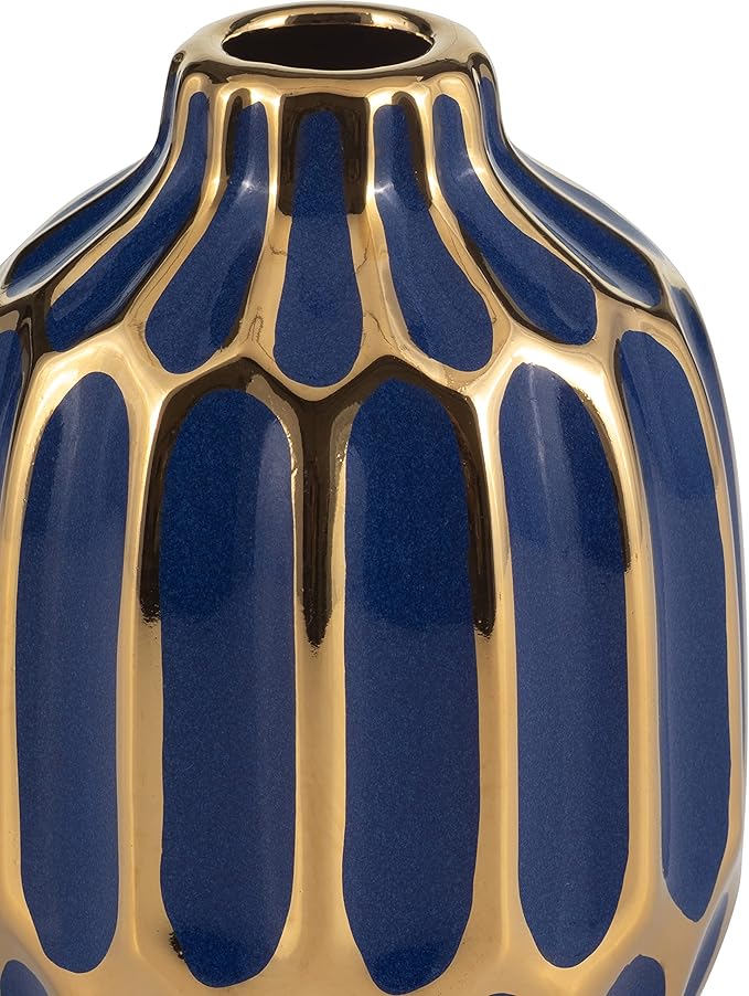 Elegant Ceramic Vase for Living Room Decor and Home Decor Accent - Modern Decorative Flower Vase for Room, Bedroom, or Office Desk - Designed for House and Table Decor - Set of 2, 5", Blue & Red