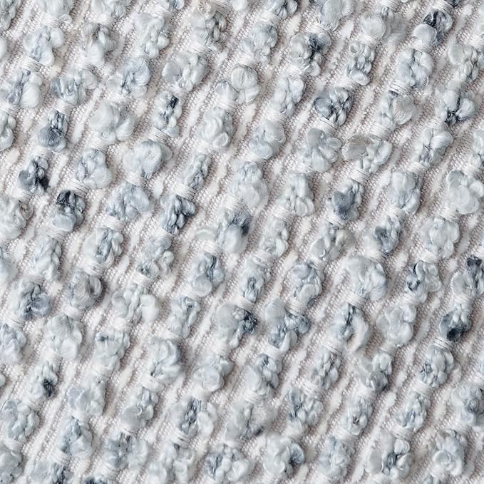 26x26 Blue Euro Sham Pillow Cover Striped Textured Boucle Chic Morden Boho Accent Farmhouse Square Decorative Couch Throw Pillow Cover for Home Decor Bed Sofa Living Room