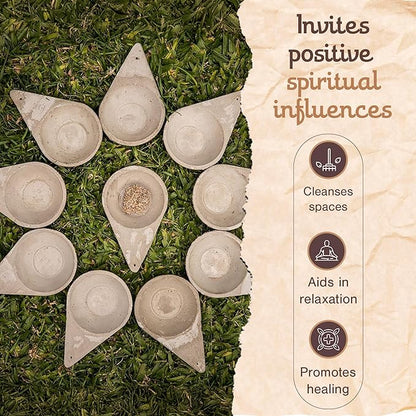 Sagrada Madre Incense Burner, Triangular Sahumador - Hand-Carved Cement Incense Holder, Ash Catcher for Sticks, Cones, Bombs & Smudges - 1 Piece, Perfect for Smudging, Yoga, and Meditation Accessories