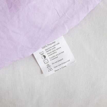 ROSGONIA King Size Comforter Set Lavender, 3pcs (1 Boho Purple Comforter & 2 Pillowcases), Soft Bedding Lightweight Bedspread Blanket Quilts