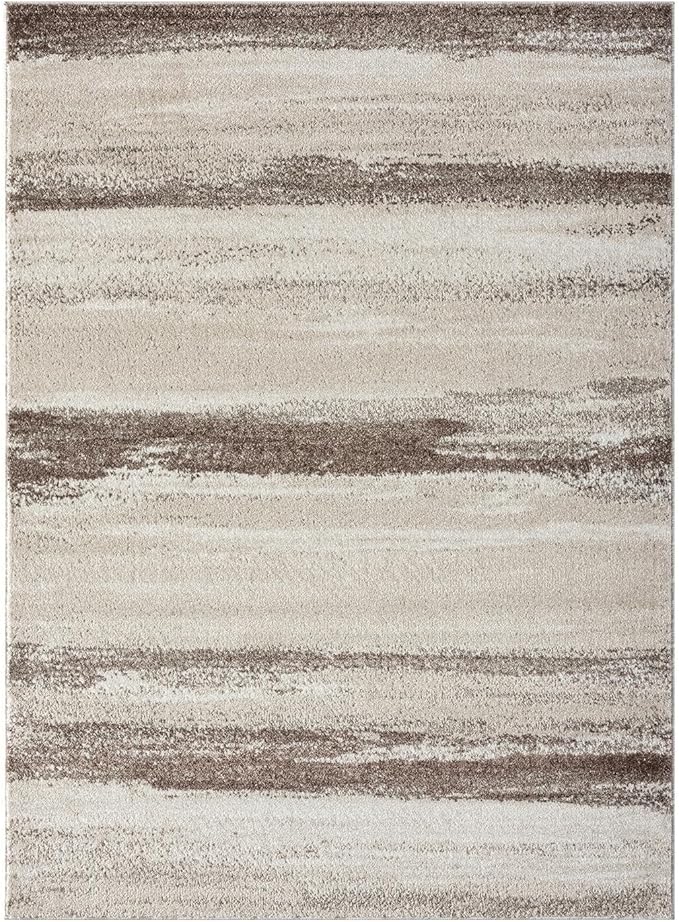 LUXE WEAVERS Rug Modern Area Rug Stain Resistant, Brown/Size 6x9