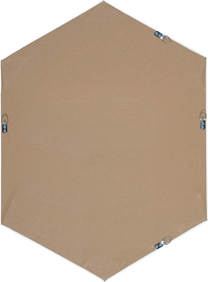 Kate and Laurel Rhodes Modern Hexagon Wall Mirror, White, 31x22-Inches