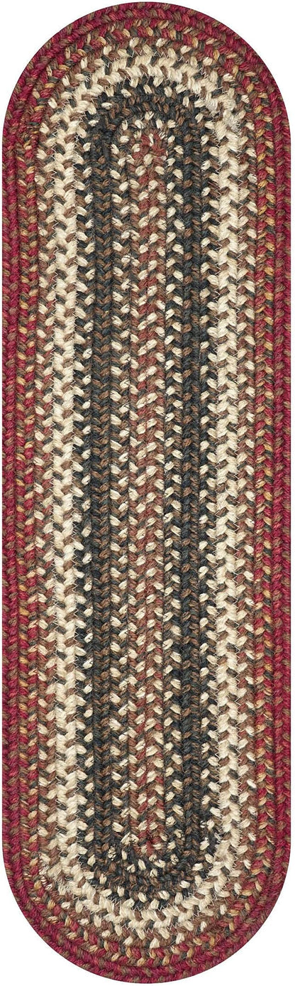 Homespice Chester Braided Oval Table Runner, Rustic Lodge Decor, Red 11x36 - Jute Dining Table Accessories - Rich Colors, Easy to Clean, Durable and Protects Furniture