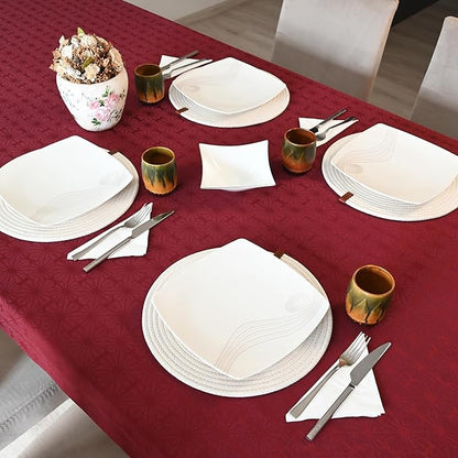 Round Placemats, Set of 4, Handmade by Braided Cotton Cord for Kitchen and Dining Table, Dia. 12.6 Inch, Doublesided, Heat Resistant, Off-White