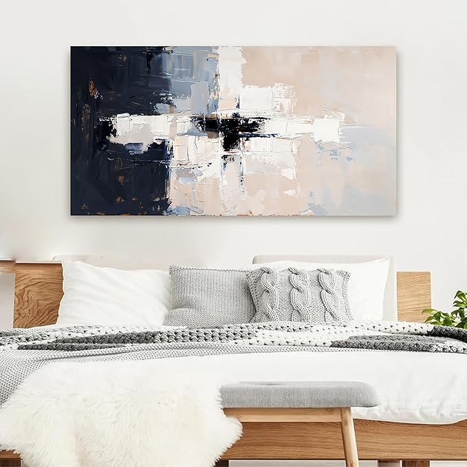 Abstract Wall Art Decor Large Wall Art Pictures for Living Room Oversized Black and White Wall Art Decor Abstract Canvas Art Wall Decor Modern White Wall Art Prints Bedroom Office Decor 35" X 70"