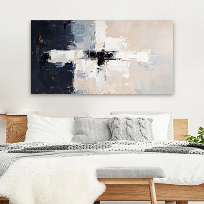 Abstract Wall Art Decor Large Wall Art Pictures for Living Room Oversized Black and White Wall Art Decor Abstract Canvas Art Wall Decor Modern White Wall Art Prints Bedroom Office Decor 35" X 70"