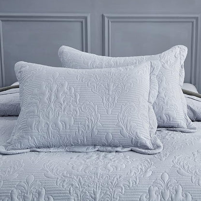CHIXIN Microfiber Standard Pillow Shams Set of 2 - Decorative Pillow Covers - Light Grey - Size (20" x 26")