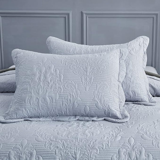 CHIXIN Microfiber Standard Pillow Shams Set of 2 - Decorative Pillow Covers - Light Grey - Size (20" x 26")