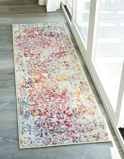 Rugs.com Arlington Collection Rug – 11 Ft Runner Light Multi Medium-Pile Rug Perfect for Hallways, Entryways