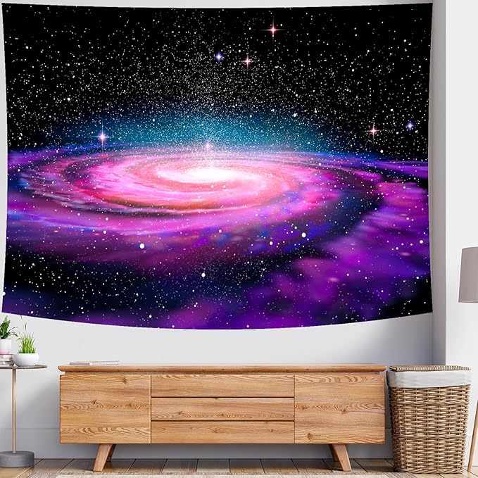 Delur Galaxy Tapestry Planet Universe Starry Sky Wall Hanging Tapestry Cosmic Outer Space Abstract Psychedelic Nebula Headboard for Bedroom Living Room Home Decor (59.1" x 78.7")