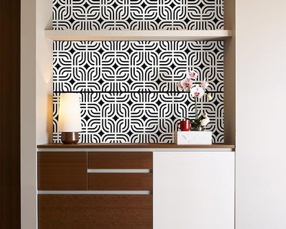 FLFK Wallpaper Border - Black and White Peel and Stick Wall Borders Decal Trim Geometric Pattern 10" x 240"