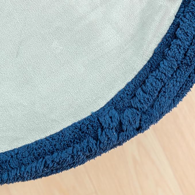 Asuprui Pouf Ottoman Foot Rest – Plush Round All-in-one Foam Stool for Cozy Lounging, Floor Pouf & Chic Decor (Navy Blue)