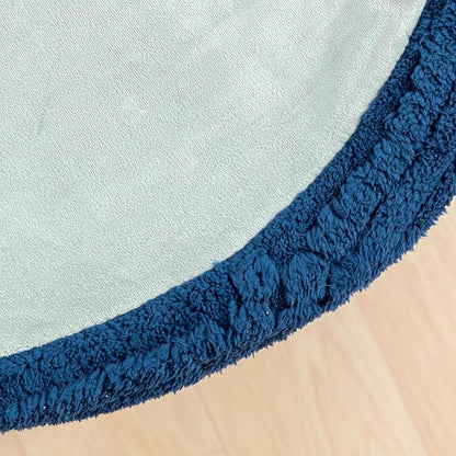 Asuprui Pouf Ottoman Foot Rest – Plush Round All-in-one Foam Stool for Cozy Lounging, Floor Pouf & Chic Decor (Navy Blue)