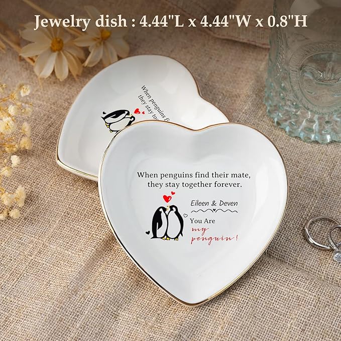 Valentines Day Gifts for Her Personalized Trinket Dish for Women Ceramic Jewelry Tray Romantic Gifts for Her I Love You Gifts Anniversary Birthday Valentines Gifts for Wife Girlfriend