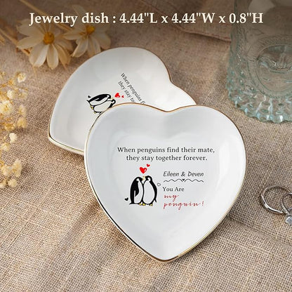 Valentines Day Gifts for Her Personalized Trinket Dish for Women Ceramic Jewelry Tray Romantic Gifts for Her I Love You Gifts Anniversary Birthday Valentines Gifts for Wife Girlfriend