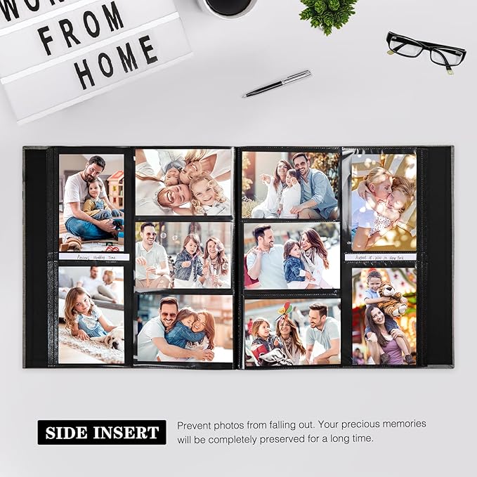 Mublalbum Photo Album 4x6 1000 Photos Linen Cover Large Picture Book Holds Horizontal and Vertical Pockets for Wedding Family Anniversary and Baby (Blue)