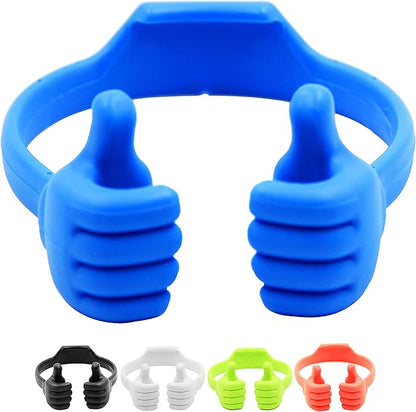 Thumbs-up Cell Phone Stand, Honsky Pack of 5 Universal Flexible Multi-Angle Cute Desk Phone Holder, Compatible with Tablet Android Smart Cellphone Travel, Blue Black Green White Pink