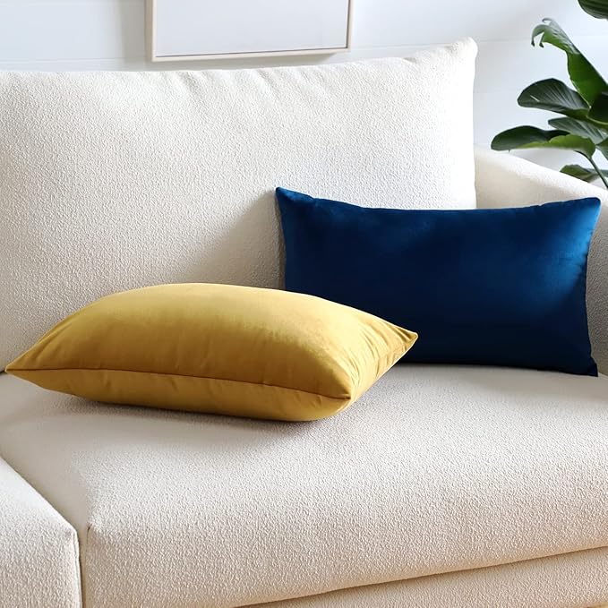 Artscope Luxury Velvet Pillow Covers Super Soft Decorative Rectangle Throw Pillow Covers Case Cushion Covers for Sofa Couch Bedroom Car Decor 16x24 Inch Gold
