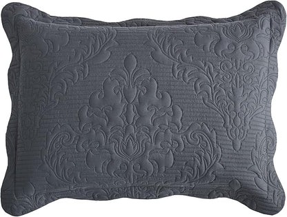 CHIXIN Microfiber King Pillow Shams Set of 2 - Decorative Pillow Covers - Dark Grey - Size (20" x 36")