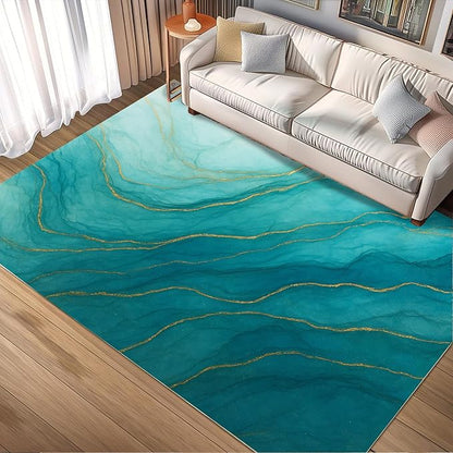 Luxury Marble Rug - 6x9 Area Rugs, Abstract Marble Kids Rugs, Abstract Modern Area Rug, Washable & Non Slip Large Rug Home Decor