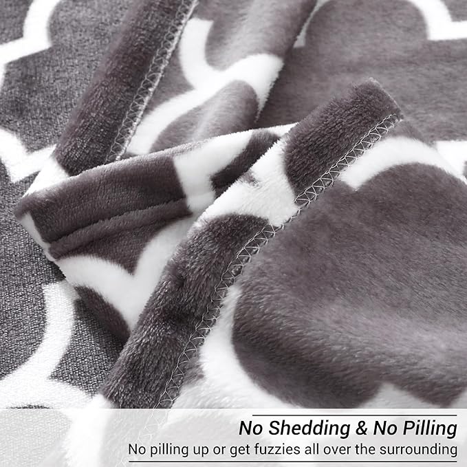 Viviland Geometry Throw Blanket - 280GSM Lightweight Soft Fuzzy Cozy Plush Blankets Throw Blanket for Couch Sofa Bed, 50x60 inches
