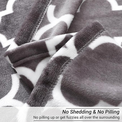 Viviland Geometry Throw Blanket - 280GSM Lightweight Soft Fuzzy Cozy Plush Blankets Throw Blanket for Couch Sofa Bed, 50x60 inches